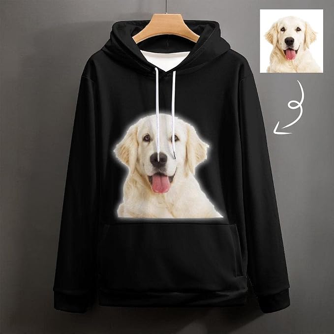 Artsadd Custom Face Unisex athletic Pockets Sweatshirt Loose Hoodie Custom - Image 3
