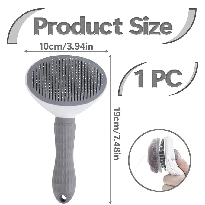 Cat Brush for Shedding & Grooming, Self-Cleaning Cat Slicker Brush - Image 2