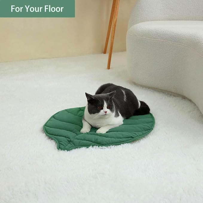 30 X 20 Inch Leaf Shaped Cotton Cat Bed Pad, Warming Cat Mat, Pet Warming Pad - Image 7
