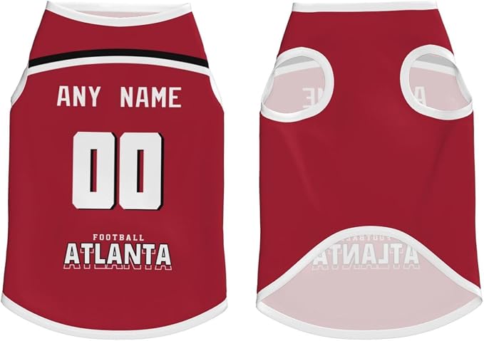 Atlanta Custom Pet Jersey Dog Clothes Jersey Various Sizes Customized Any Name - Image 3