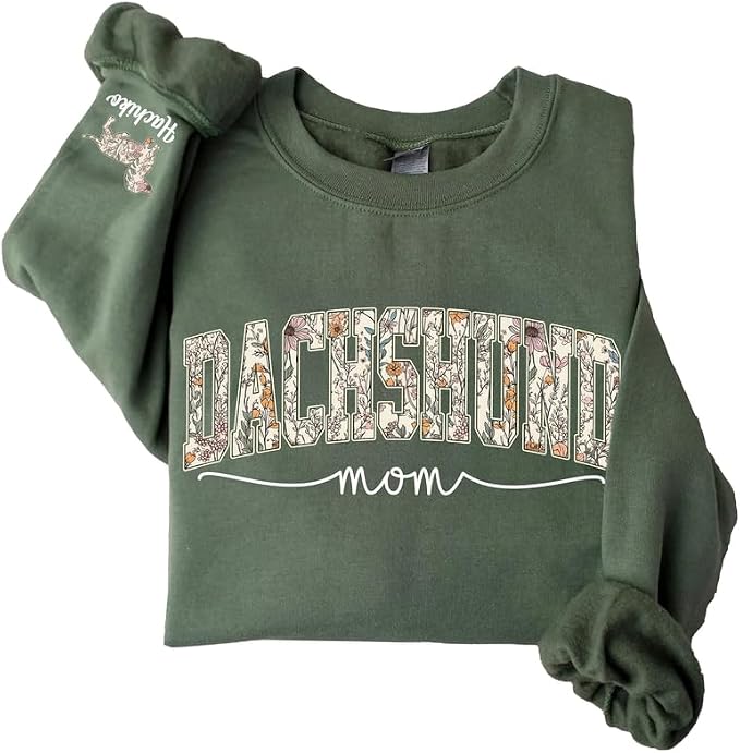 Personalized Dog Mom Sweatshirt, Dog Lover Crewneck, Gift Idea by Unknown