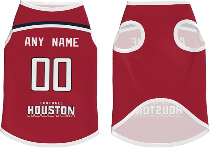 Houston Custom Pet Jersey Dog Clothes Jersey Various Sizes Customized Any Name - Image 4