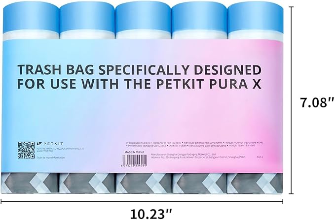 PETKIT PuraX PuraMax Replaced Waste Bags-5 Rolls, Portable Cat Litter Waste - Image 9