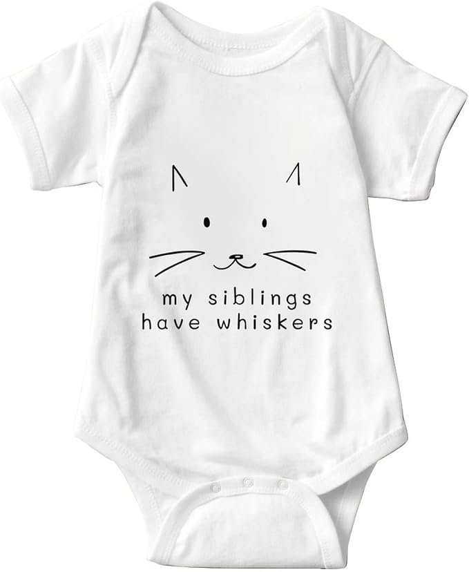My Siblings Have Paws Bodysuit Baby Paws Romper Cat Whiskers Bodysuit Cute Baby by Unknown