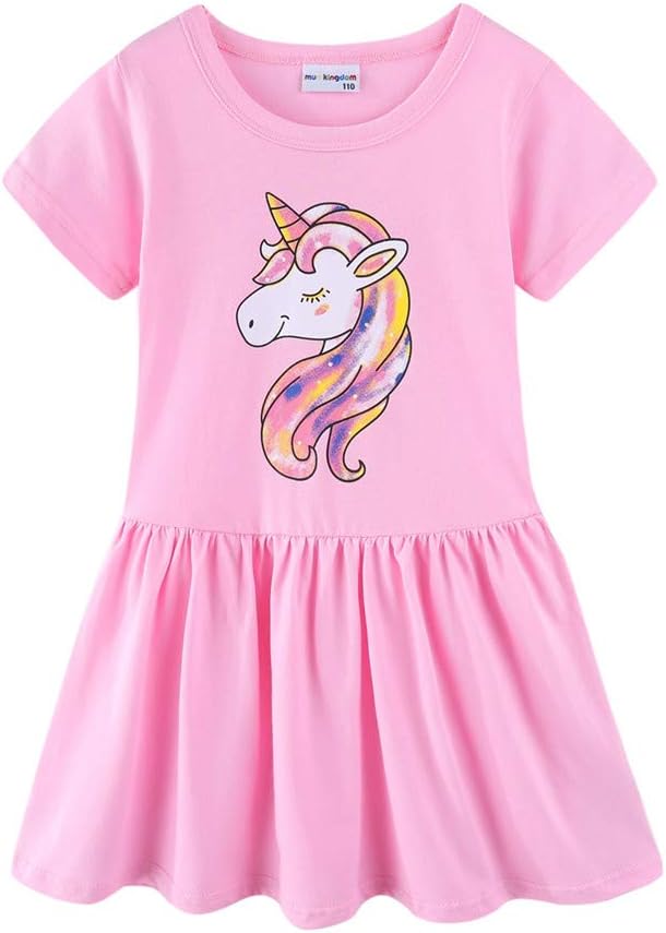 Mud Kingdom Little Girls Dresses Cotton Summer Holiday Cute Cat Dress Short by MudKingdom