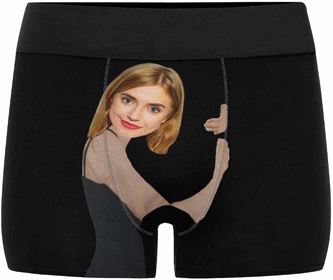 M YESCUSTOM Custom Faces Funny Short Briefs Gift - Image 2
