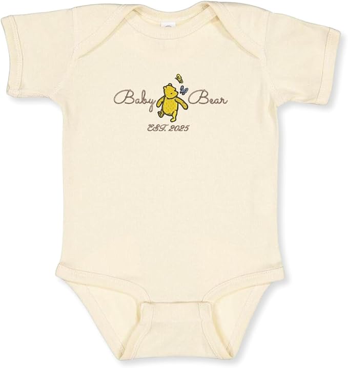 COUPLEHOODIES Personalized Baby Onesie Bodysuit – Custom Embroidery Gift by COUPLEHOODIES