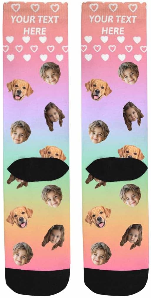 Artsadd Custom Face Socks for Women Men Cat Dog Lovers, Customized Unisex Funny - Image 6