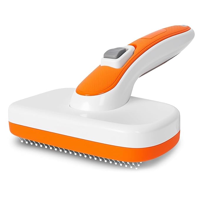 Self Cleaning Slicker Brush for Dogs, Cats Deshedding Grooming Tool, Skin by OuttagChargerAdapter