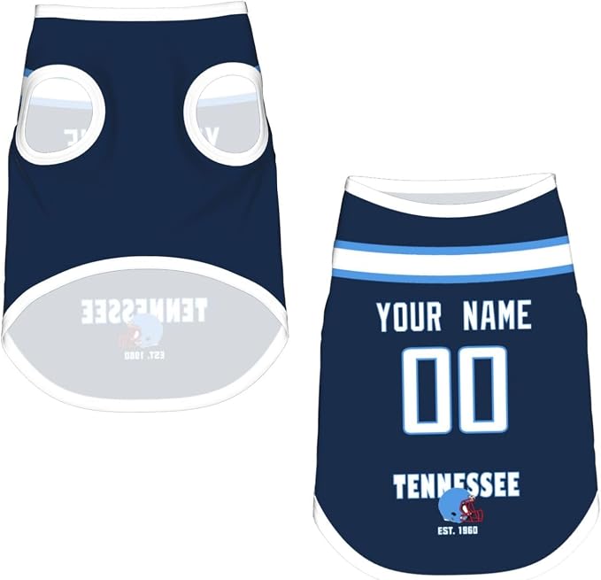 Tennessee Dog Clothes Jersey Pet Jersey Customized Any Name & Number S-5XL - Image 4