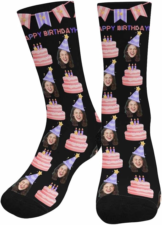 Artsadd Custom Face Socks for Dad Fathers Day Gift Novelty Personalized Photo by Artsadd