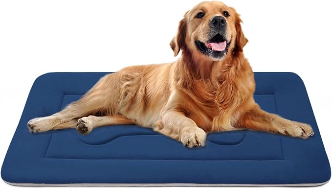 JoicyCo Dog Bed Large Crate Mat 42 in Non-Slip Washable Soft Mattress Kennel by JoicyCoDogBeds