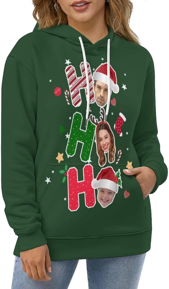 Artsadd Custom Face Unisex athletic Pockets Sweatshirt Loose Hoodie Custom - Image 5