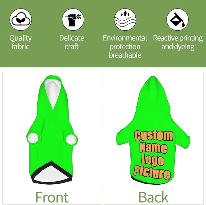Customized Hoodie for Small Cats Add Your Design Photo Text Logo Custom Dog - Image 6