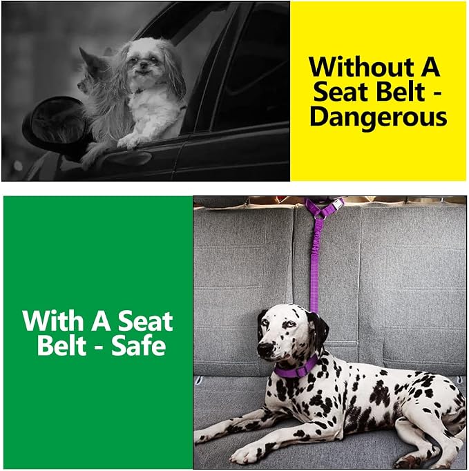 Plutus Pet Dog Seat Belt for Car Headrest, Reflective and Adjustable Restraint - Image 3
