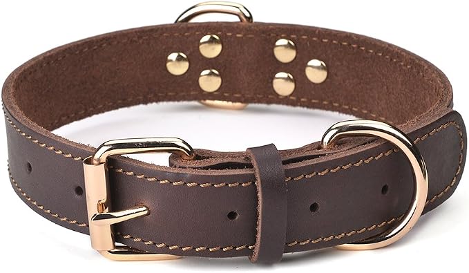 Leather Dog Collar, Heavy Duty, by DAIHAQIKO