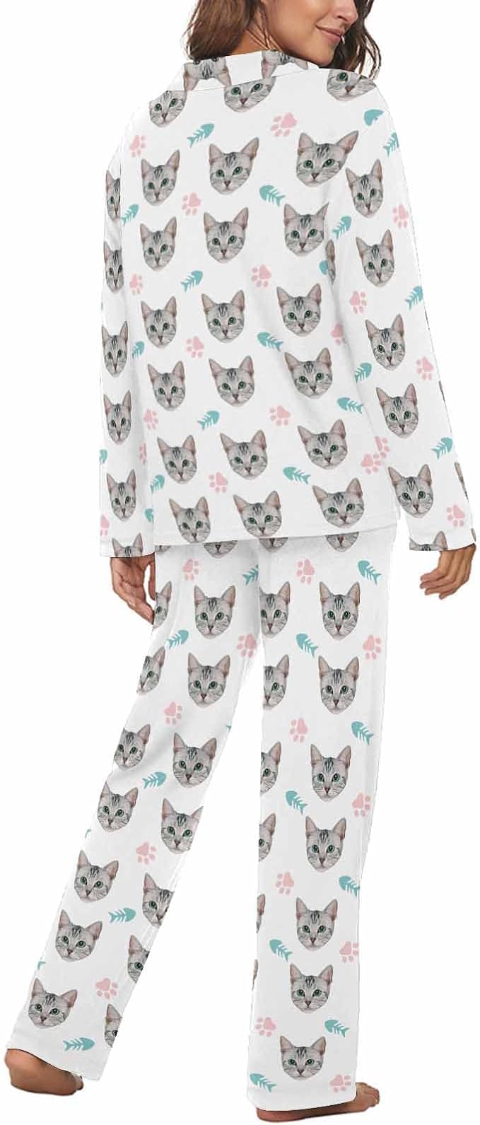 MyPupSocks Custom Face Pajamas for Women Set, Personalized Photo Long Sleepwear - Image 2