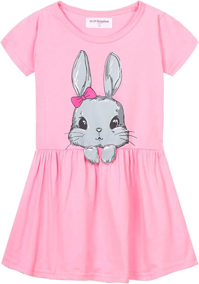 Mud Kingdom Little Girls Dresses Cotton Summer Holiday Cute Cat Dress Short by MudKingdom