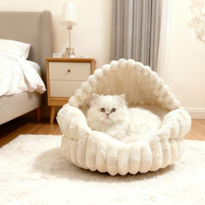 Hooded Cat Beds for Indoor Cats，Cozy Dog Cave Bed, Cozy Nook Dog Bed for Small - Image 2