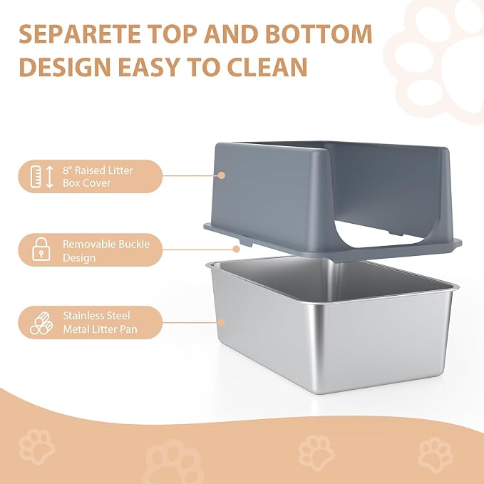 Large Stainless Steel Litter Box - Image 4