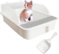 Open Cat Litter Box with High Side, Heightening Anti-Splashing Cats Litter Pan by MUYG