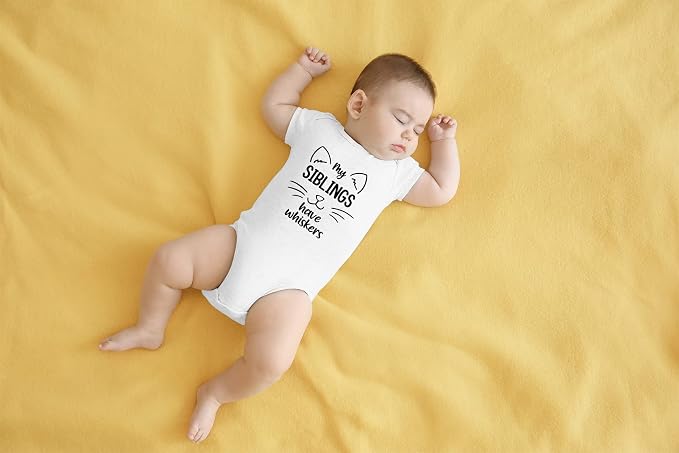AW Fashions My Siblings Have Whiskers Baby Bodysuit Funny Cute Infant Outfit - Image 5