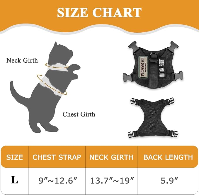 Tactical Cat Harness for Walking Escape Proof, Soft Mesh Adjustable Pet Vest - Image 7
