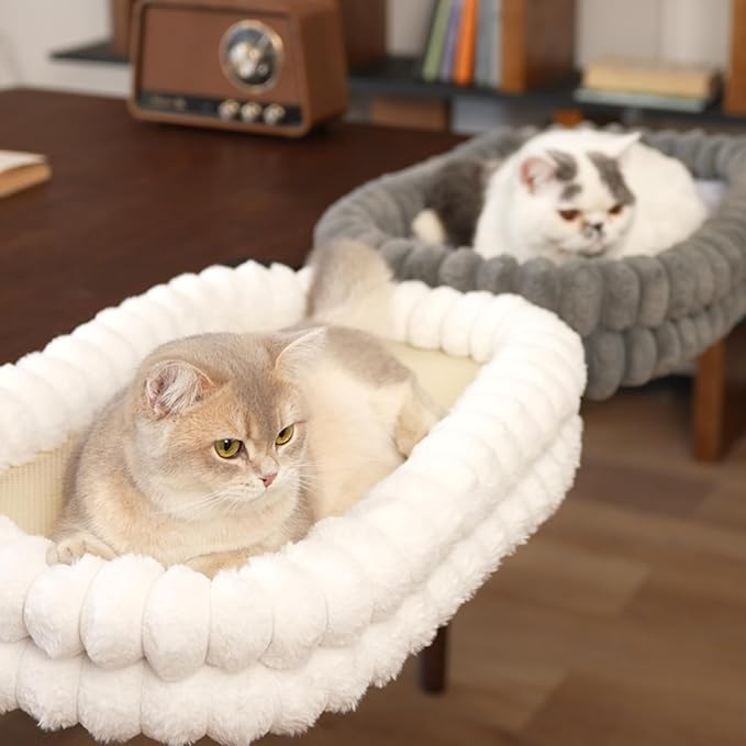 CHEERPALS Cat Desk Bed with Reversible Cushion, 90°Foldable Cat Hammock - Image 9
