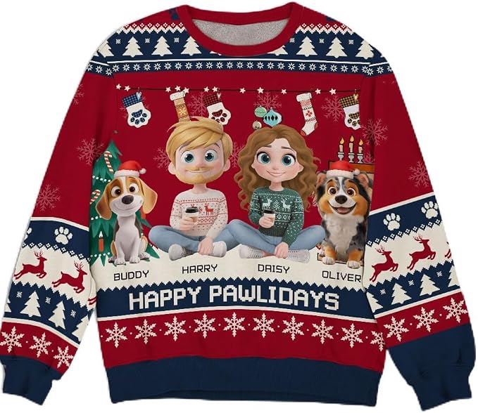 Wrappiness A Girl And Her Dog Christmas Sweatshirt by Wrappiness