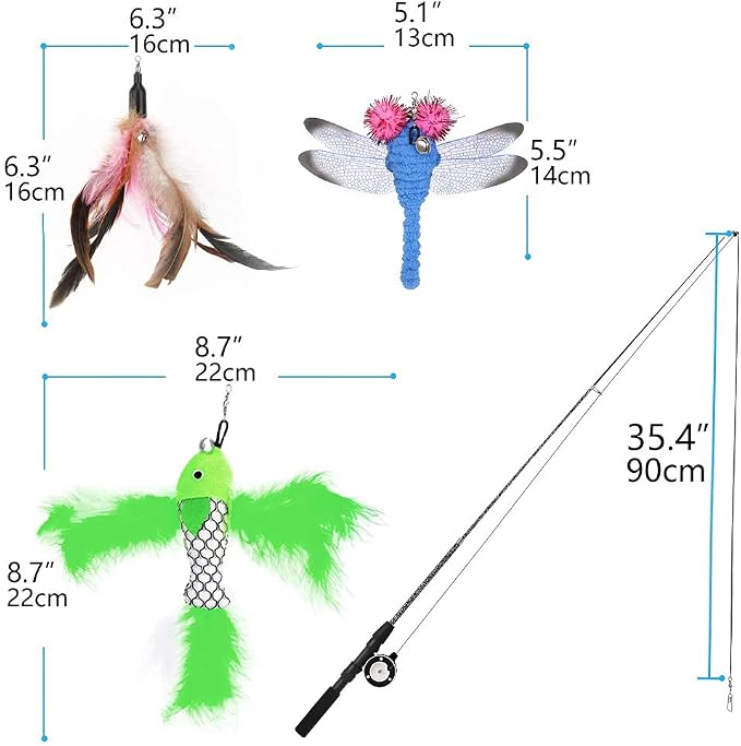 Pawaboo Interactive Cat Toy, Retractable Cat Fishing Rod - Image 7