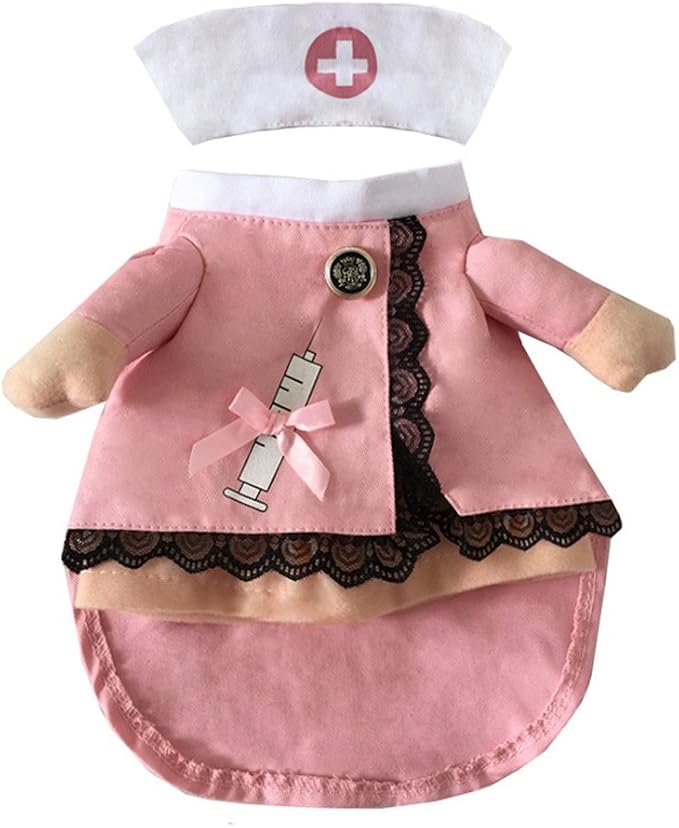 NACOCO Dog Cat Nurse Costume Pet Nurse Clothing Halloween Jeans Outfit Apparel - Image 4