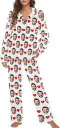 MyPupSocks Custom Face Pajamas for Women Set, Personalized Photo Long Sleepwear by MyPupSocks