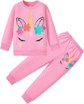 Little Girls Unicorn Outfits 2 Piece Kids Ruffle Sleeve Sweatshirt + Leggings by zarmfly