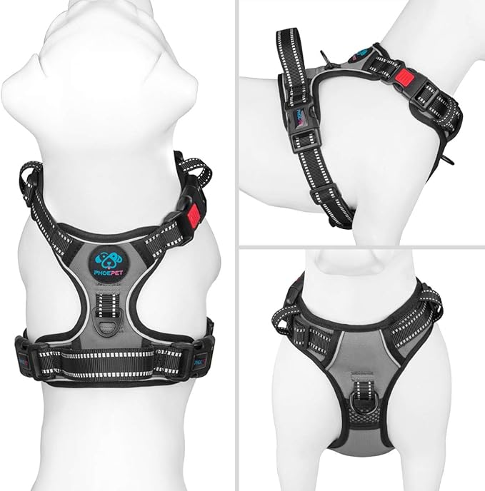 PHOEPET No Pull Dog Harness Medium Reflective Front Clip Vest - Image 2