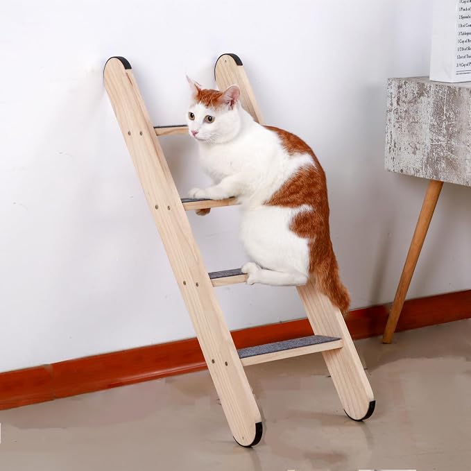 SHENGOCASE Solid Wood Wall Leaning Cat Ladder - Image 2