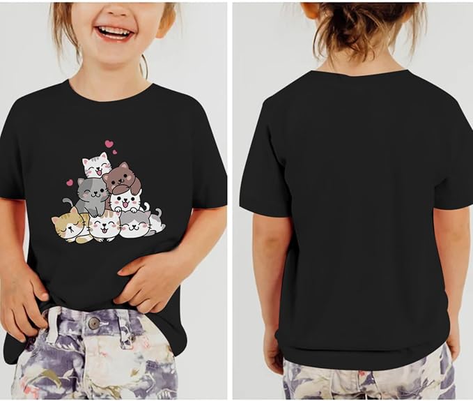 KEEVICI Cute Cartoon Cat Shirts - Image 2