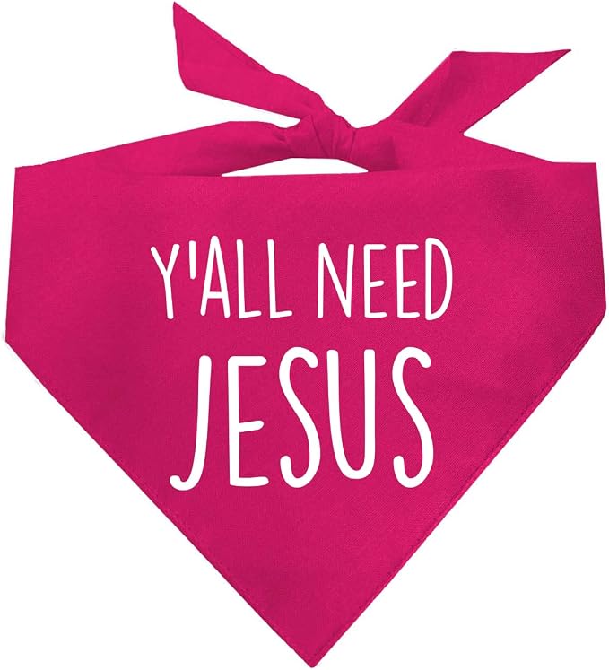 Y'all Need Jesus Christmas Easter Religious Dog Bandana by TeesTails