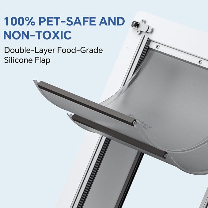 Dog Door for Wall Steel Frame, Telescoping Tunnel & Double Food-Grade Silicone - Image 4