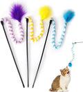 IUHKBH Cat Wand Toys 3 PCS Colorful Plush Strips Teaser Wands by IUHKBH