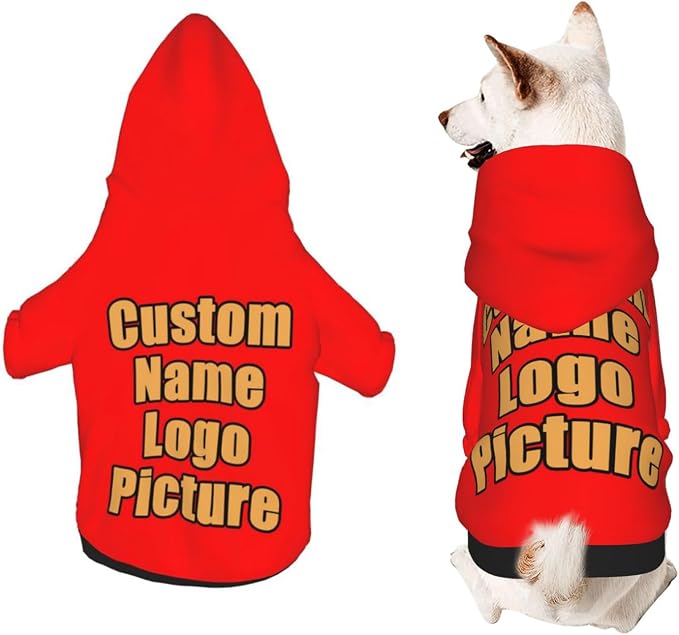 Custom Dog Hoodie for Small Medium Large Dogs Puppy Cat Costume Xmas Pajamas by AEKSCOH