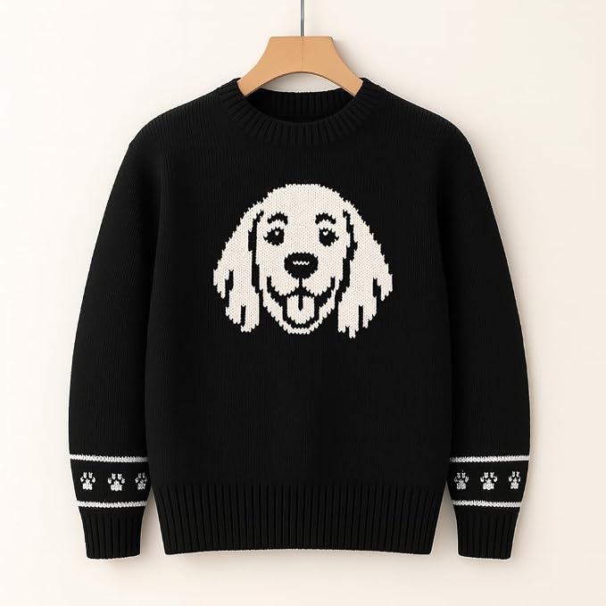 Custom Dog Knit Sweater for Women Personalized Pet Paw Print Pullover Dog Mom - Image 4