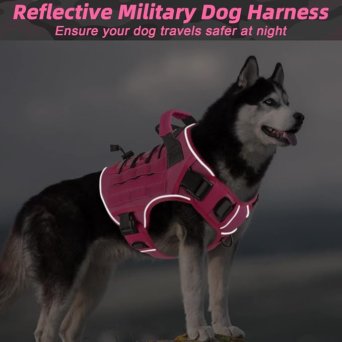 WINGOIN Pink Tactical Dog Harness - Image 5