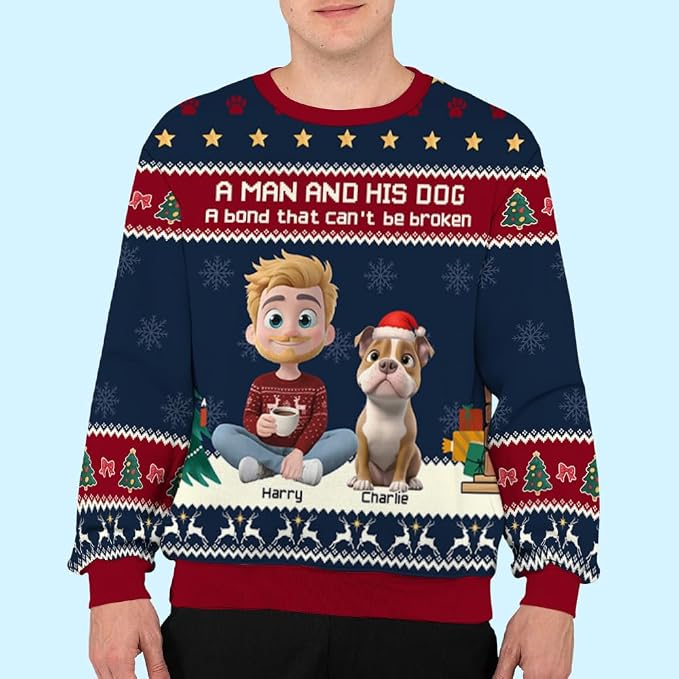 Wrappiness A Girl And Her Dog Christmas Sweatshirt - Image 4