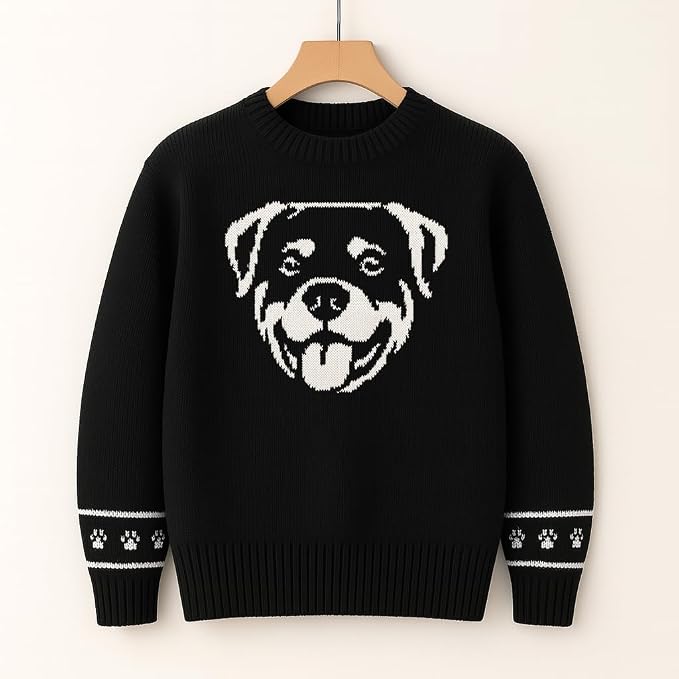 Custom Dog Knit Sweater for Women Personalized Pet Paw Print Pullover Dog Mom - Image 4