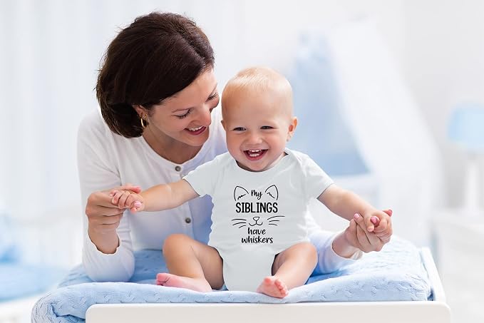 AW Fashions My Siblings Have Whiskers Baby Bodysuit Funny Cute Infant Outfit - Image 6
