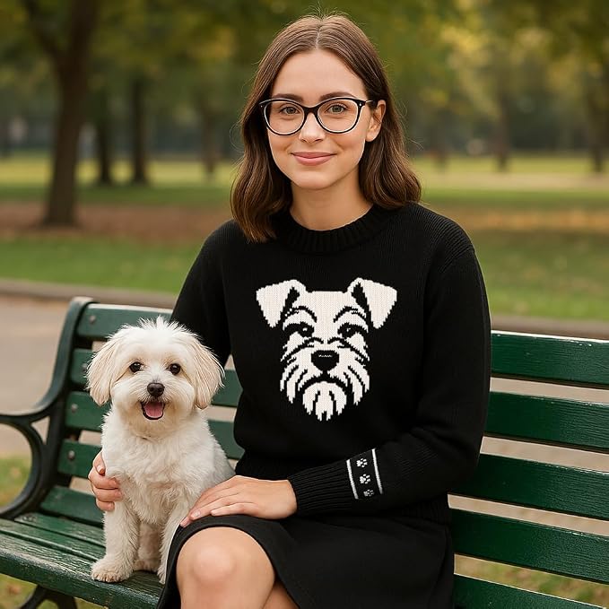 Custom Dog Knit Sweater for Women Personalized Pet Paw Print Pullover Dog Mom - Image 5