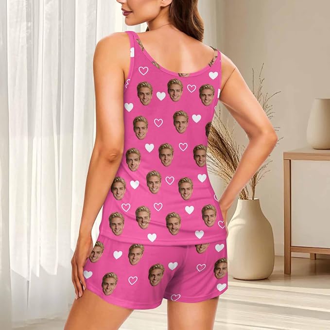 Artsadd Custom Pajamas for Women Men Family, Personalized Face Pjs Pajama Pants - Image 3