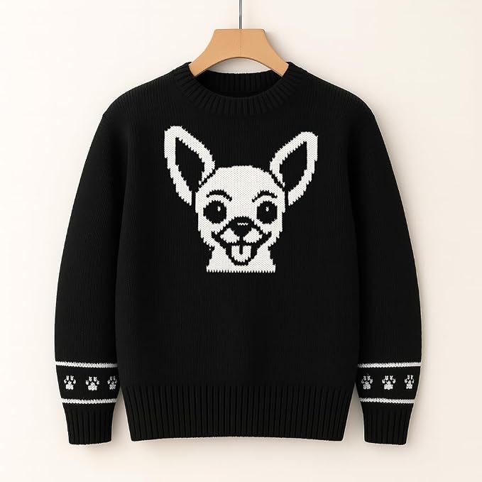 Custom Dog Knit Sweater for Women Personalized Pet Paw Print Pullover Dog Mom - Image 4
