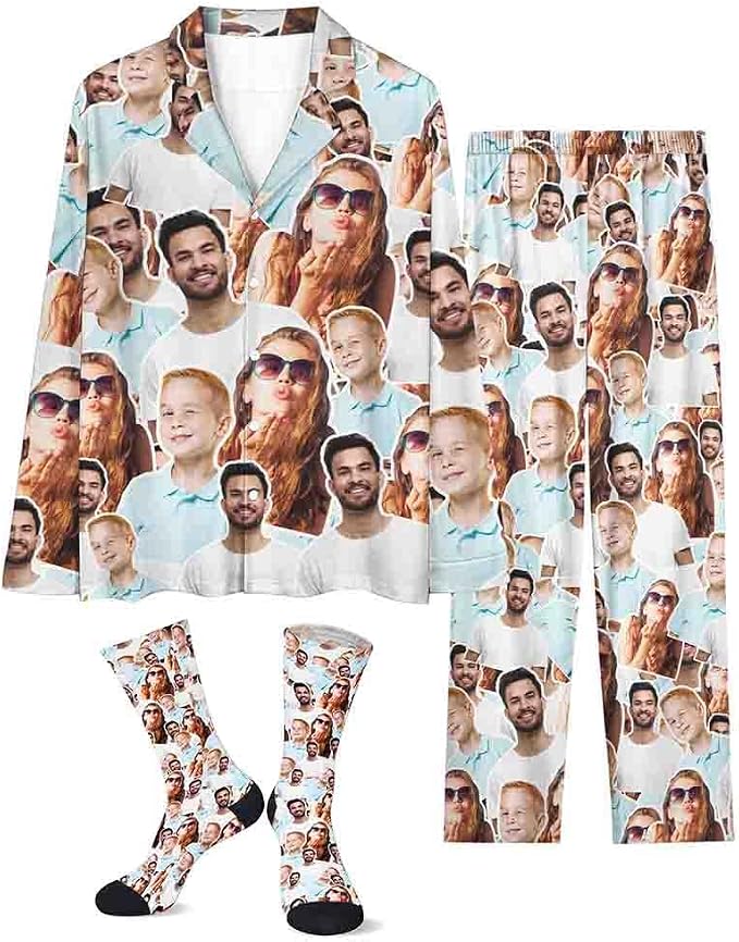 Custom Face Pajamas for Women Men, Personalized Dog Cat Pet Pajamas Set by Unknown