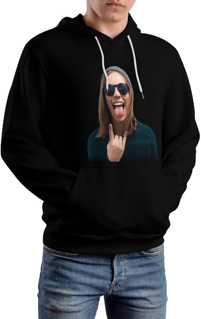 Artsadd Custom Face Unisex athletic Pockets Sweatshirt Loose Hoodie Custom by Artsadd